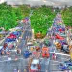 Photo from the bucket of the ladder truck from 2011 show.