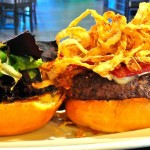 Special July, 10th-17th, 2014: Candied Turkey Bacon & Brie
Grilled 8oz. chuck burger topped with candied turkey bacon, frizzled onions, chipotle BBQ, Brie cheese & spring mix on a toasted brioche bun. Suggested beer: Lagunitas Lil Sumpin’ Sumpin’