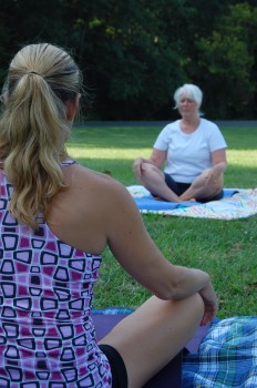 Yoga in the Park, Tyler Park, Felice Towey, happy 2 flip