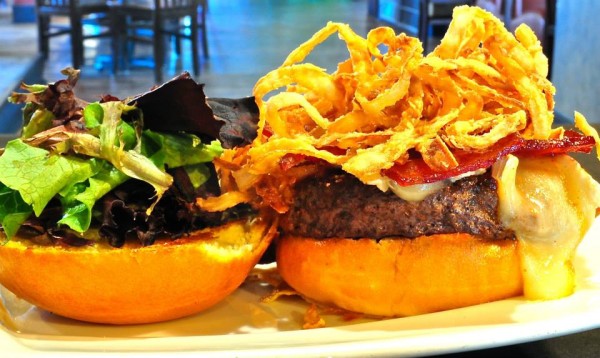Special July, 10th-17th, 2014: Candied Turkey Bacon & Brie Grilled 8oz. chuck burger topped with candied turkey bacon, frizzled onions, chipotle BBQ, Brie cheese & spring mix on a toasted brioche bun. Suggested beer: Lagunitas Lil Sumpin’ Sumpin’