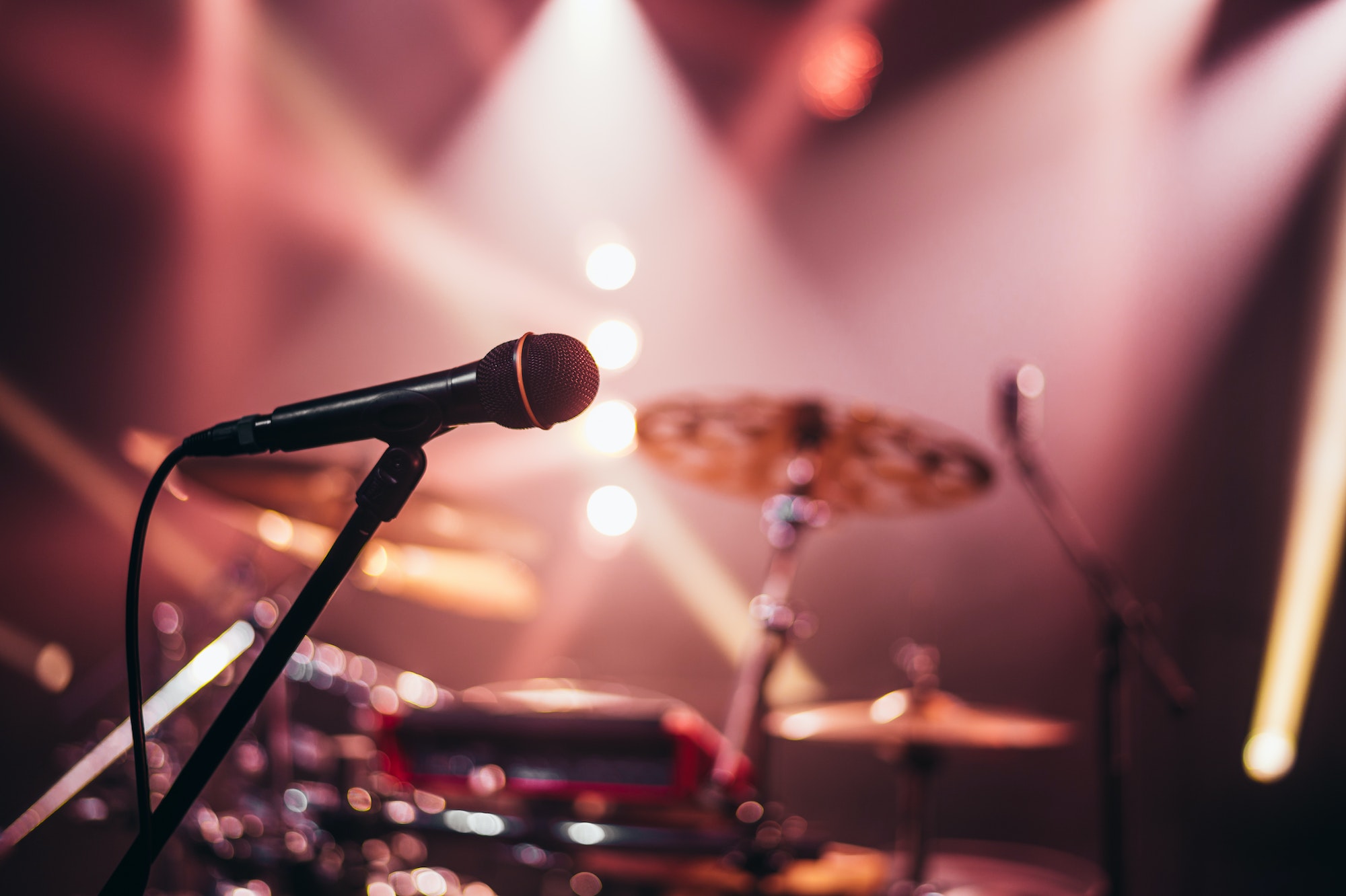 Microphone on a stage