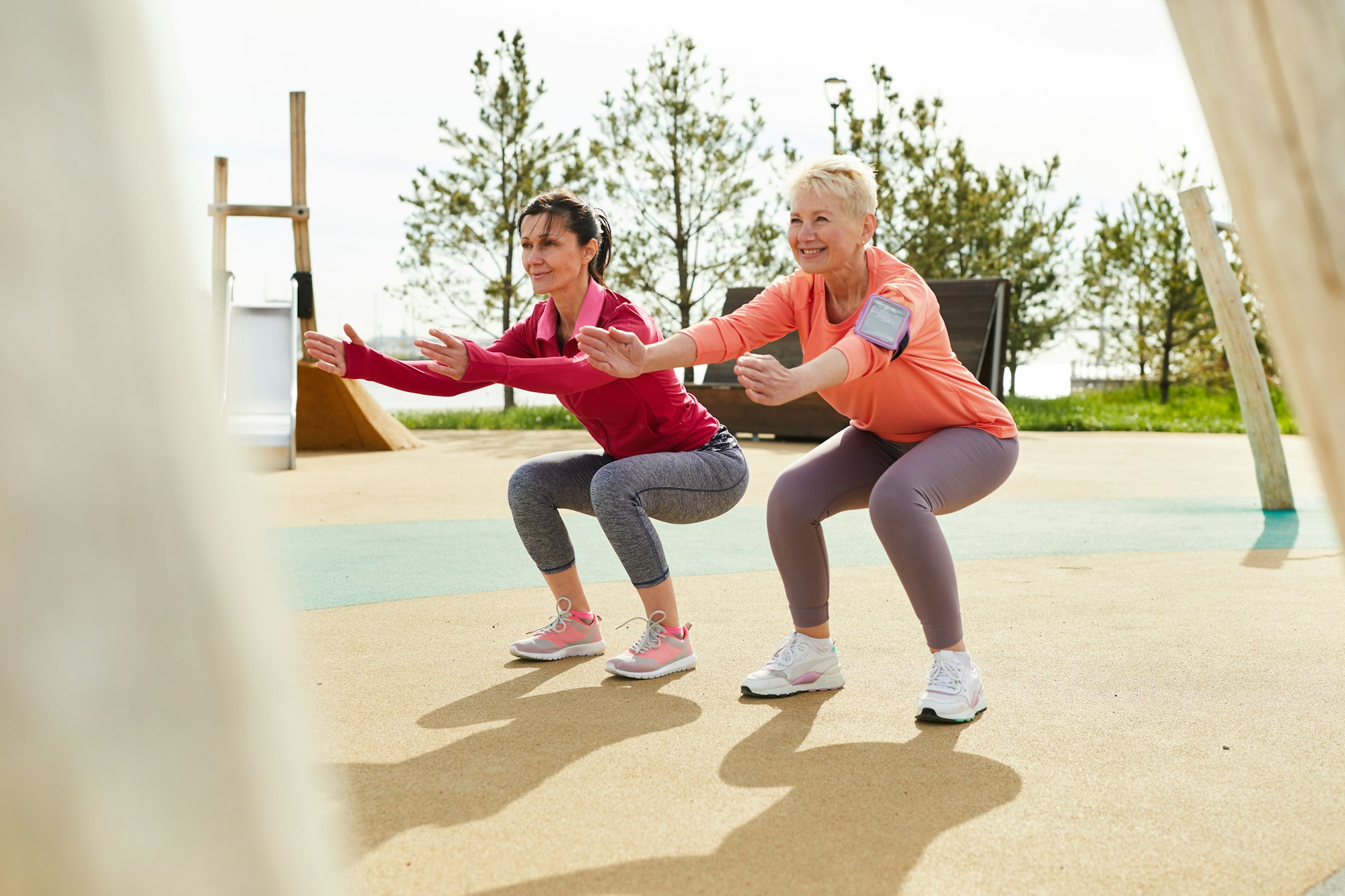 Senior Women Working Out Outdoors