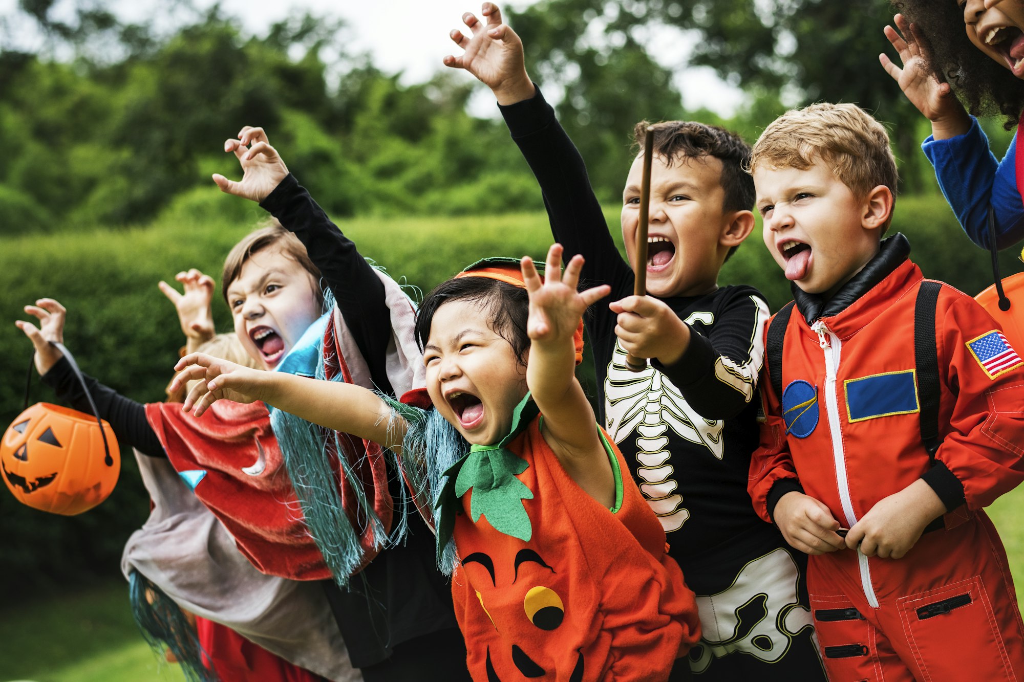 Little kids at a Halloween party