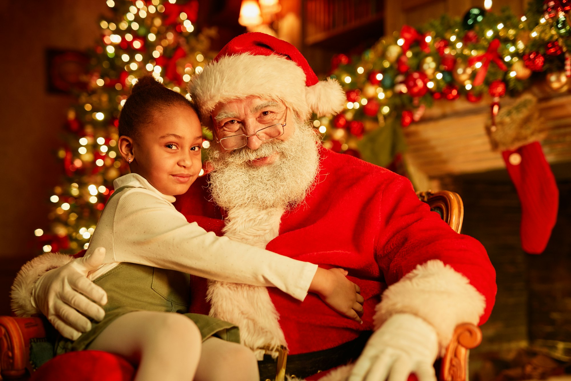 Little Girl With Santa