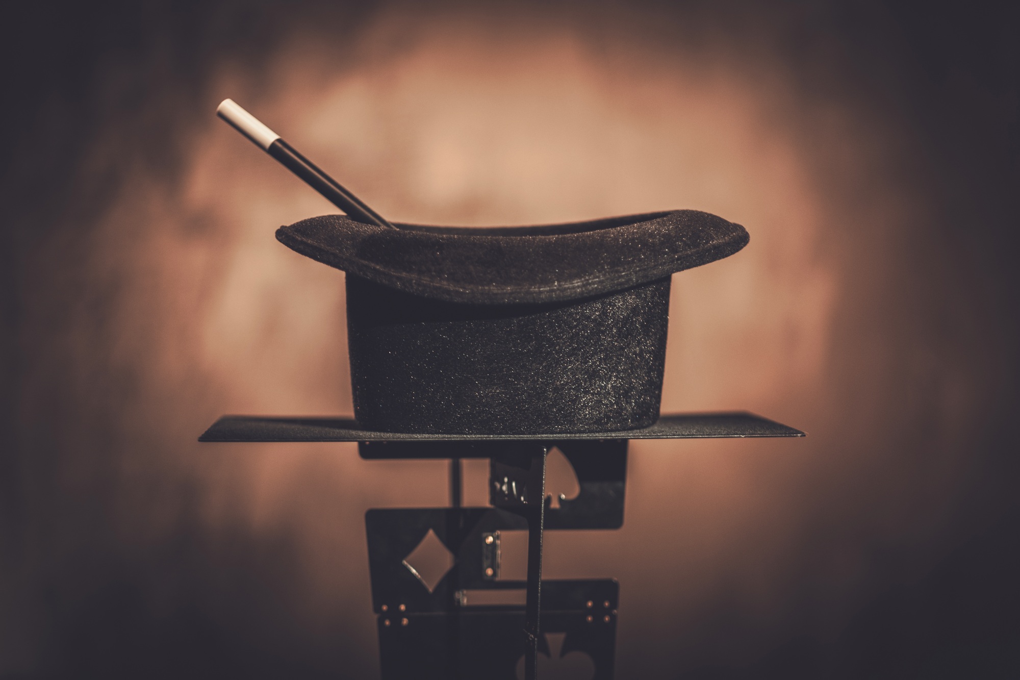 Top hat and a magic wand Top hat and a magic wand